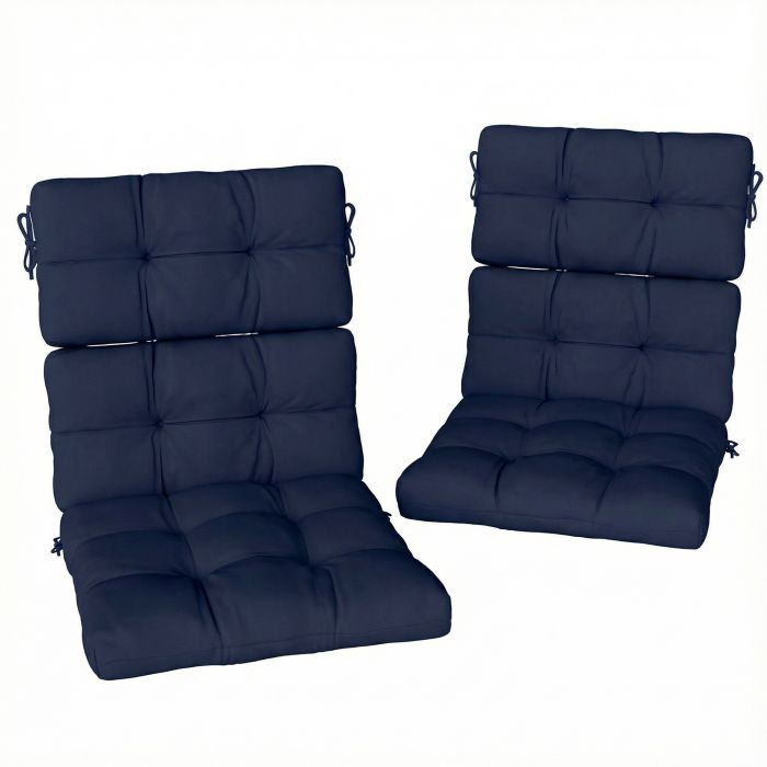 Normore Dark Blue Polyester Chair Seat Cushion Set of 2 - 56cm