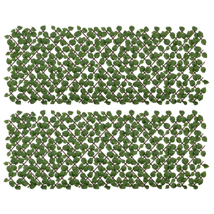 Valar Green Fabric Artificial Trellis Fences Set of 2 - 100cm