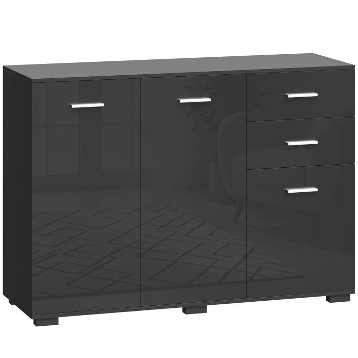 Winwick Black Sideboard with 3 Doors - 106cm