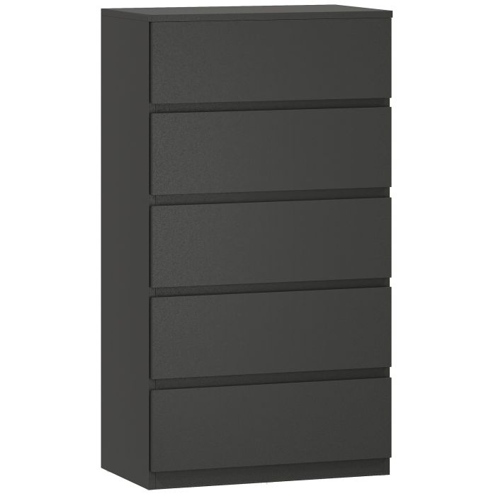 Winmoor Black Chest of Drawers - Medium-sized, 5 Drawers