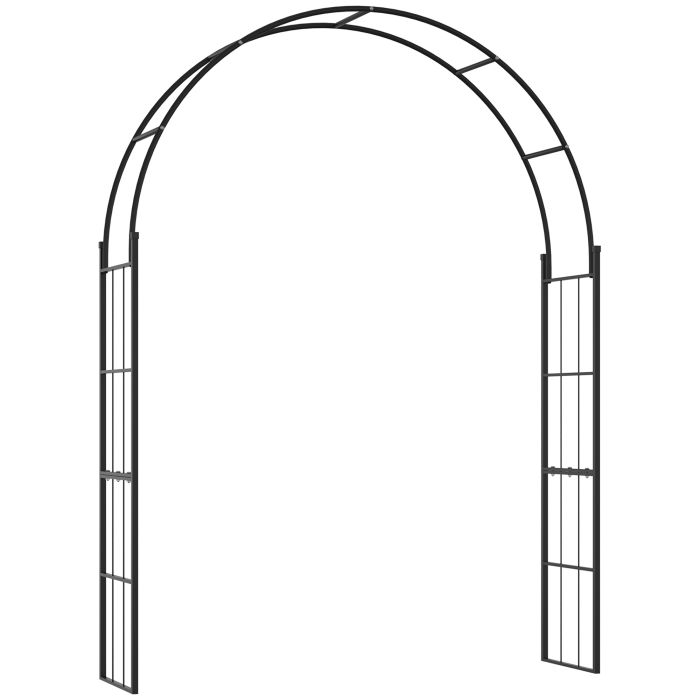 Aurero Black Metal Arch Trellis - 40cm