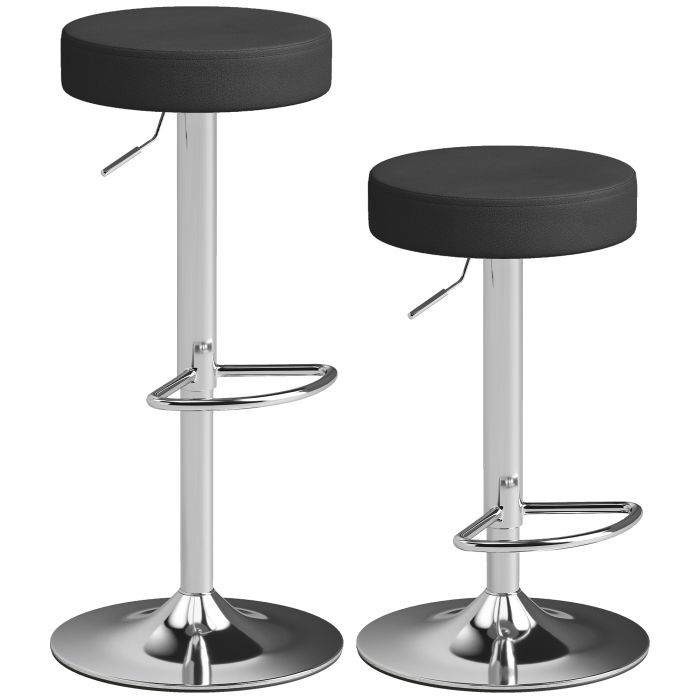 Easvale Black Metal Bar Stool Set of 2 - 38.5cm