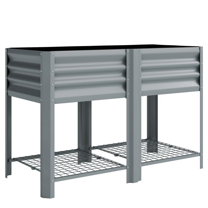 Serora Silver Grey Steel Planter - 55cm