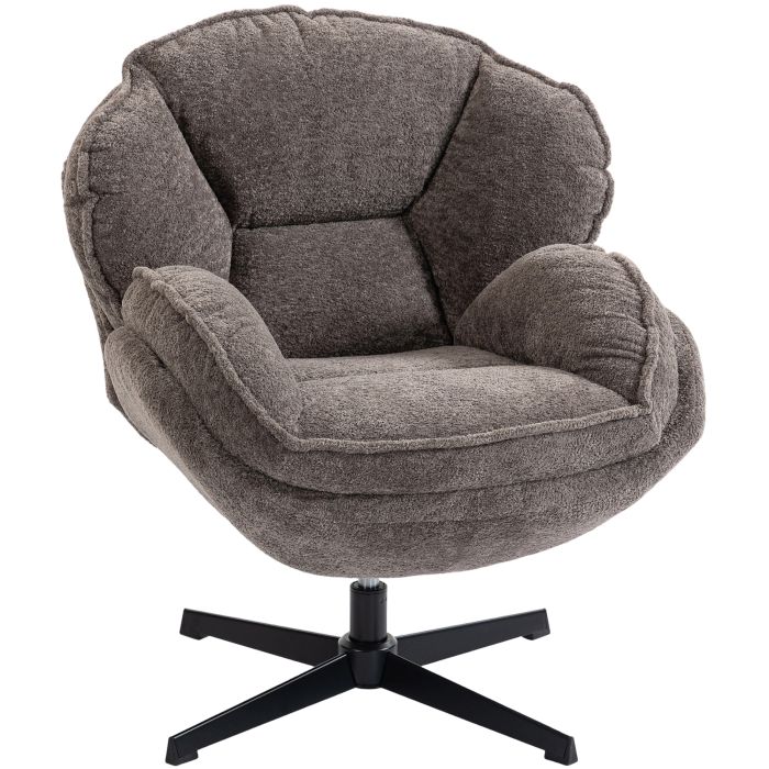 Stathor Velvet Swivel Chair - Grey
