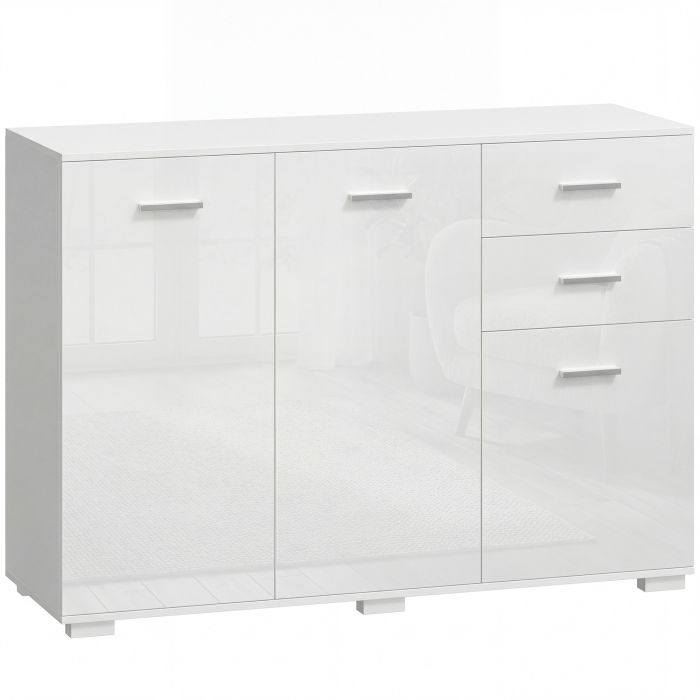 Winwick White Sideboard with 2 Drawers, 3 Doors - 106cm