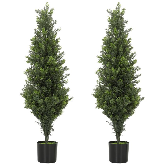 Kenia Green Steel Cypress Artificial Plant Set of 2 - 90cm