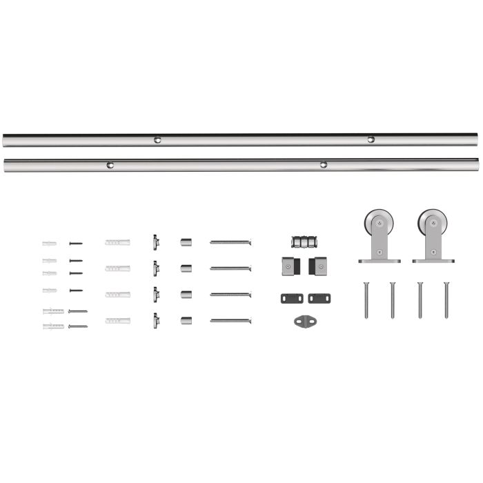 Glydene Silver Stainless Steel Sliding Door Kit 180cm