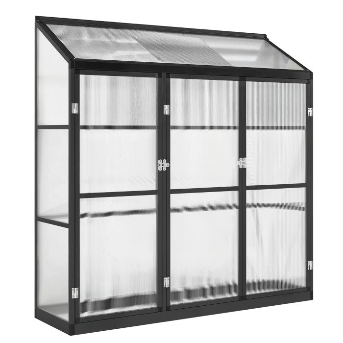 Norar Black Aluminium Greenhouse with Hinged Door - 50cm