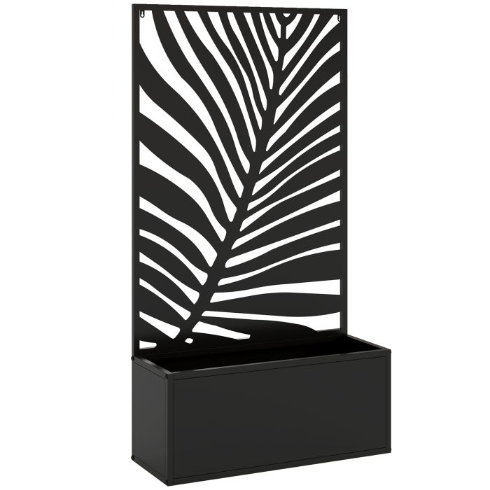 Dormore Black Metal Garden Bed with Trellis Planter - 23cm