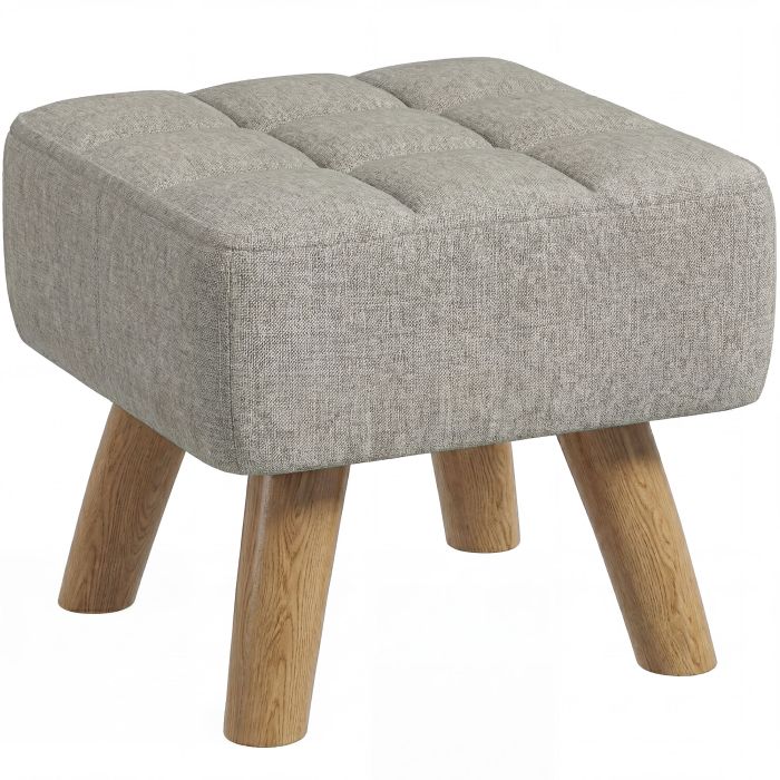 Broford Light Brown Wood Footstool - 27cm