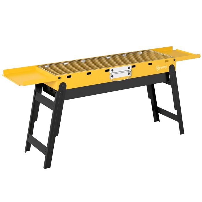 Harlyne Yellow Steel Foldable Charcoal Grill for Camping - 87cm