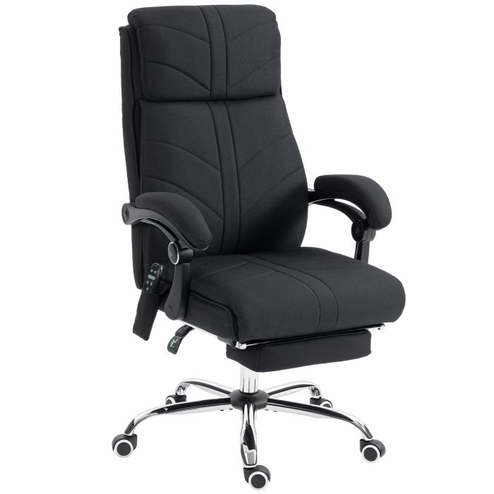 Wincote Black Metal Vibration Massage Office Chair - 64cm