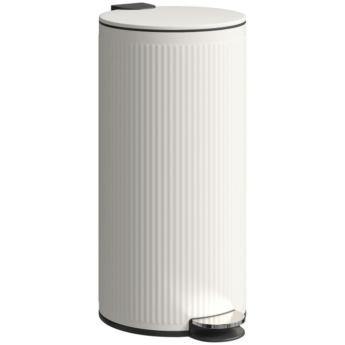 Chewick Cream Metal Pedal Rubbish Bin - 30cm