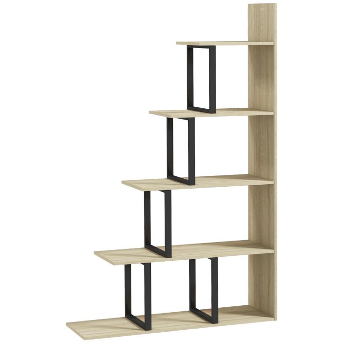 Brohall Oak Particle Board 5 Tier Bookcase - 30cm