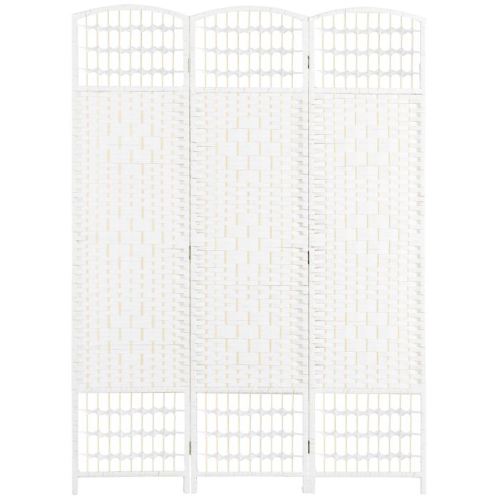 IVEGLEN 3 Panel Folding Room Divider and Privacy Screen for Living Room or Bedroom - White