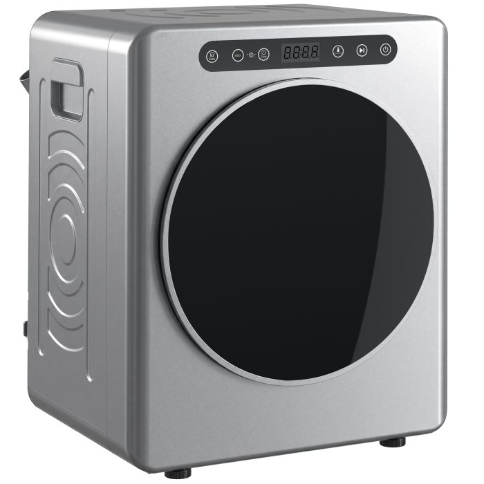 QUAMOOR 5 kg Compact Tumble Dryer with Adjustable Temperature from 40 to 60 Degrees Celsius - Silver Tone