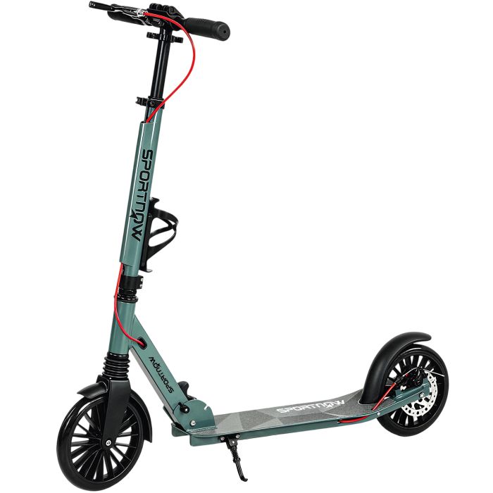 DOWNHAM Foldable Adult Kick Scooter with 200 mm Wheels and Height Adjustable Handlebar - Silver Tone