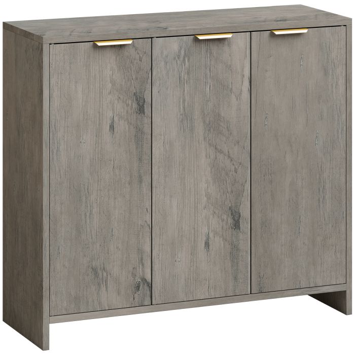 BLAZEVIEW Sideboard Cabinet with 3 Doors and Adjustable Shelves - Grey