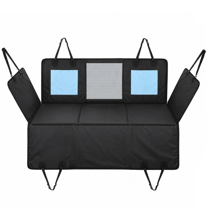 CLAYDALE Waterproof Dog Car Seat Hammock with Mesh Window - Blue