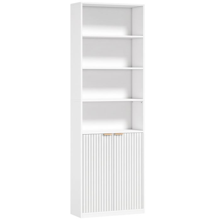 ARCVIEW 6-Tier Bookcase with Adjustable Shelves - White