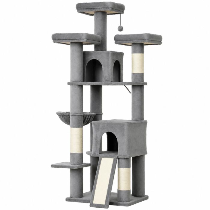 COMETVIEW 184cm Cat Tree with 3 Scratching Posts, 2 Condos and 3 Beds