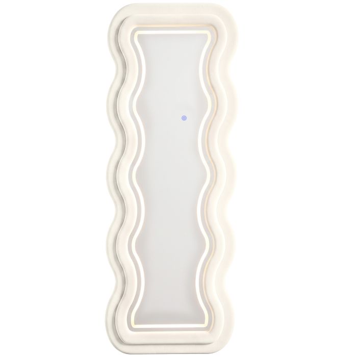 BLAZEBRIDGE 160 x 60cm Wavy Full-Length Mirror with LED Lights - Cream White