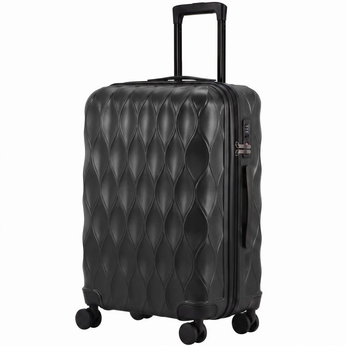 CLAYGATE 24-Inch ABS Suitcase with TSA Lock and Spinner Wheels - Black