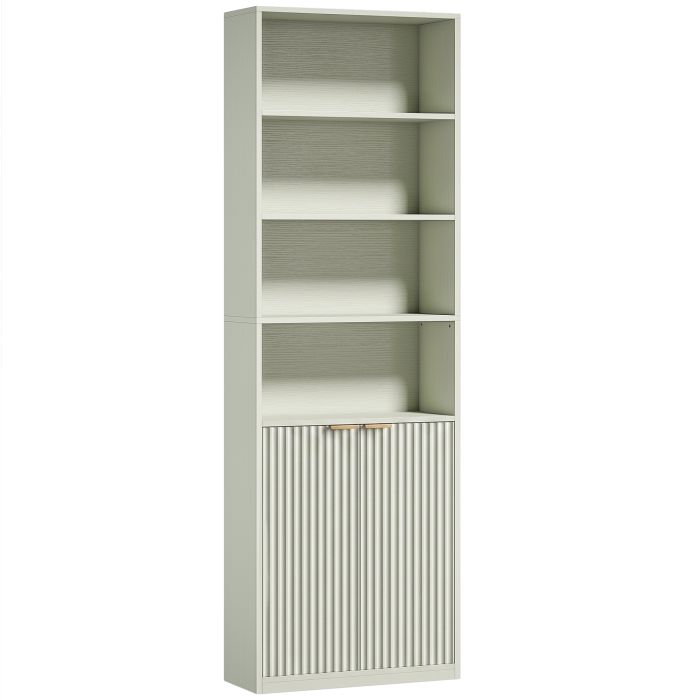 ARCVIEW 6-Tier Bookcase with Adjustable Shelves - Light Green