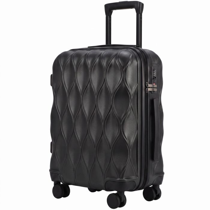 CLAYGATE 20-Inch ABS Carry-On Suitcase with TSA Lock - Black