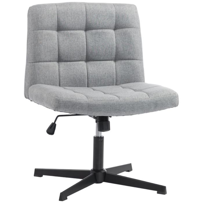 COASTPOINT Armless Linen Office Chair with Wide Seat and Rocking Function - Grey