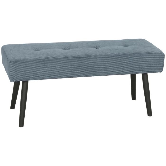 BIRCHBROOK Corduroy Upholstered Bedroom Bench with Padded Seat - Blue