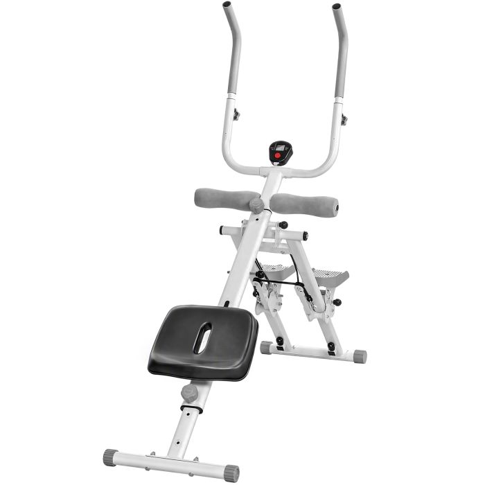 ARCLEY 2-in-1 Ab Trainer and Stair Stepper with LCD Monitor - White