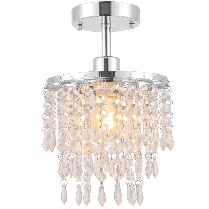 BRIARGATE Crystal Ceiling Light with 57 Strands - Silver Tone