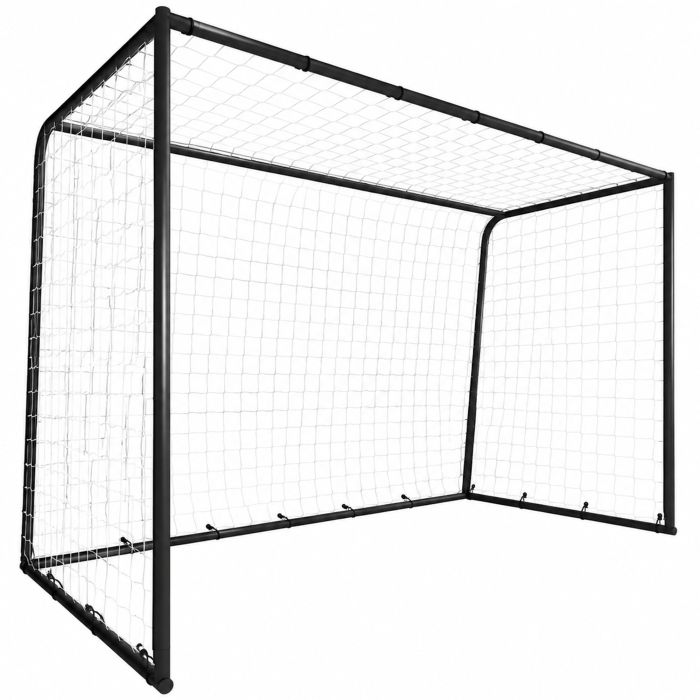 ATLASFORD 10 x 6.5ft Football Goal with Metal Frame - Black