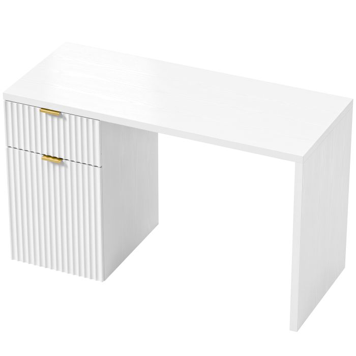 ASPENWORTH 120cm Reversible Computer Desk with Drawer and Cabinet - White