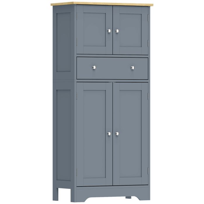 BREEZERIDGE Freestanding Kitchen Storage Cabinet with Doors - Grey Blue
