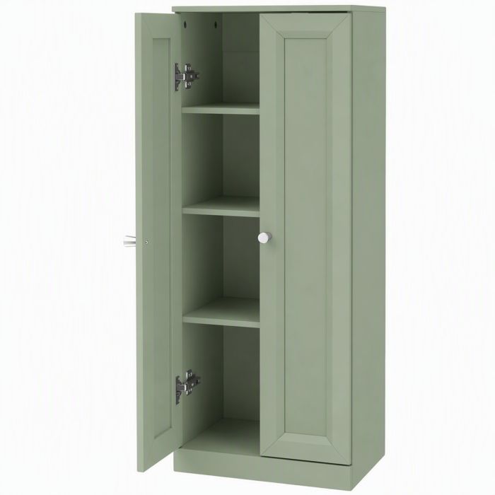 AURAGATE Slim Bathroom Cabinet with 2 Doors and 4 Tiers - Light Green