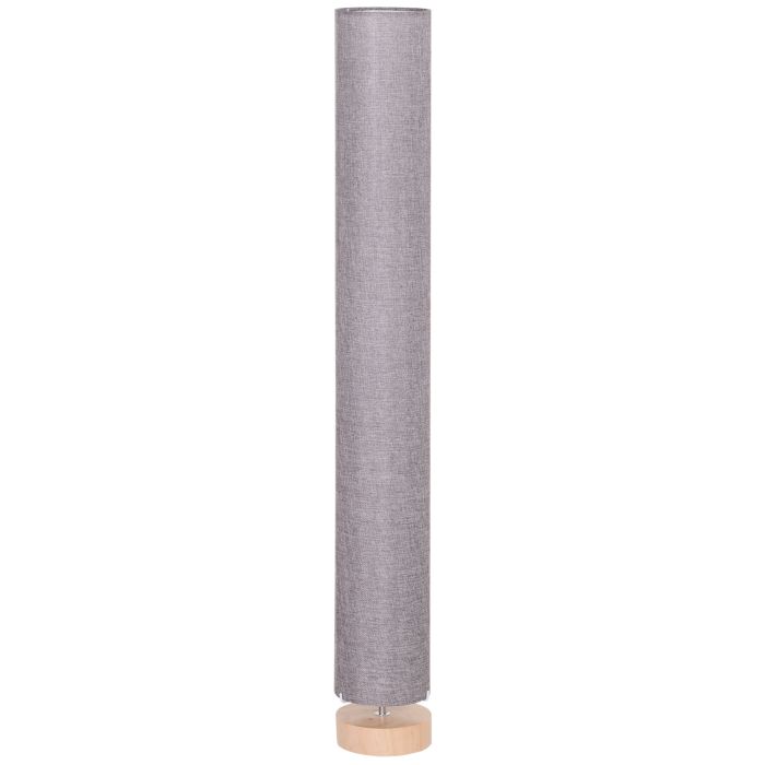 120H cm Wooden Base Fabric Floor Lamp with Linen Fabric, Grey