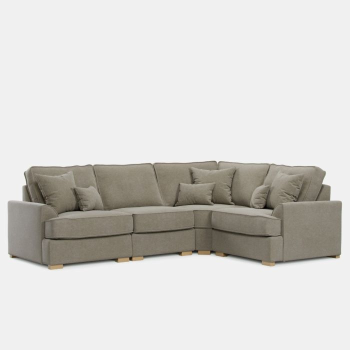 Corner Sofa - HERITAGE Fabric 3 Seater Left Hand Facing - Dark Beige