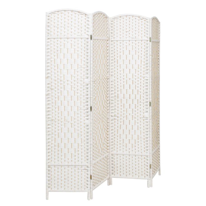 4 Panel Furn Hand Made Wicker Folding Room Divider
