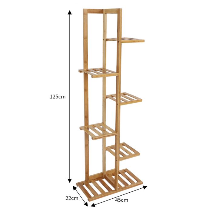 Rustic Freestanding Wooden Multi-Tiered Borwn Potted Plant Stand
