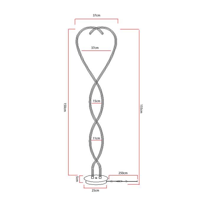 LED Floor Lamp Creative Standing Lamp With 2 Swirling Tubes