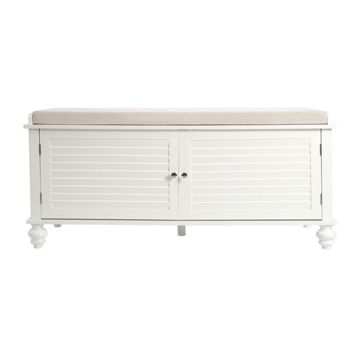 White Two Doors Shoe Cabinet Storage