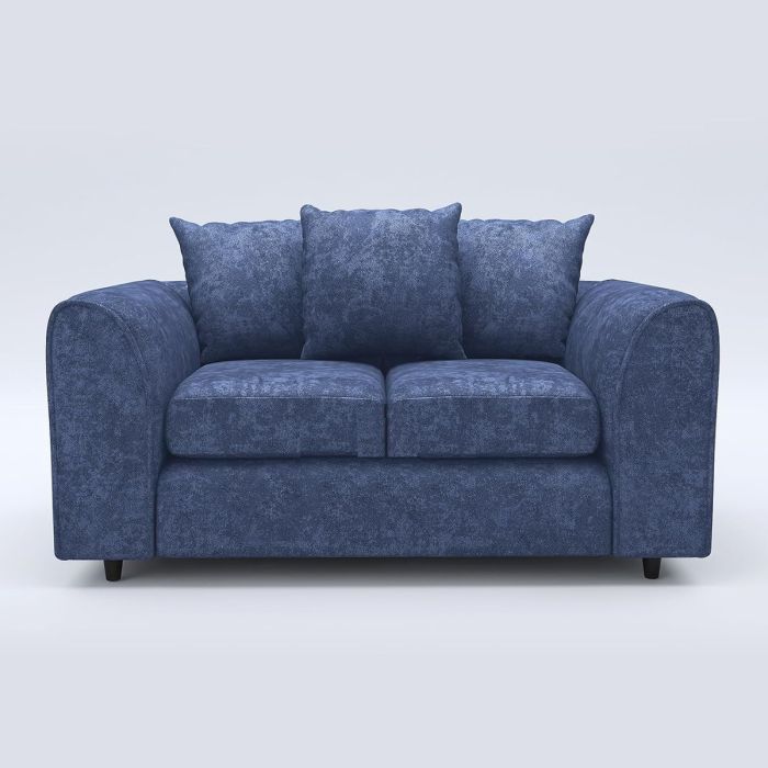 LORVANI Fabric 2 Seater Scatterback Sofa - Midnight Blue