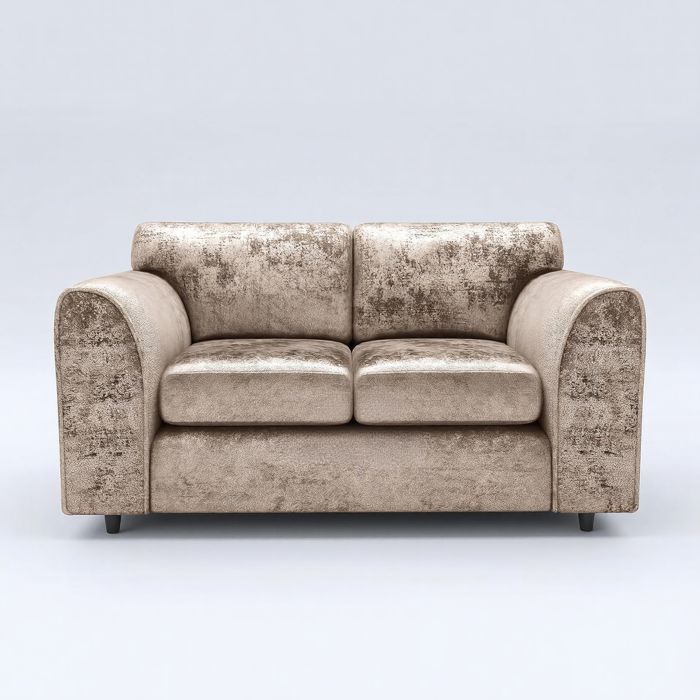 VELOURA Crush Velvet 2 Seater Fullback Sofa - Mink