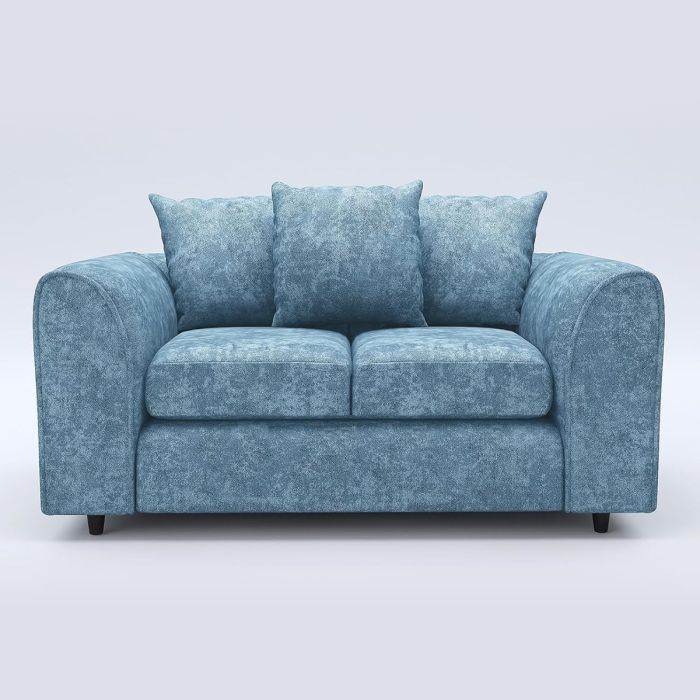 LORVANI Fabric 2 Seater Scatterback Sofa - Sky Blue