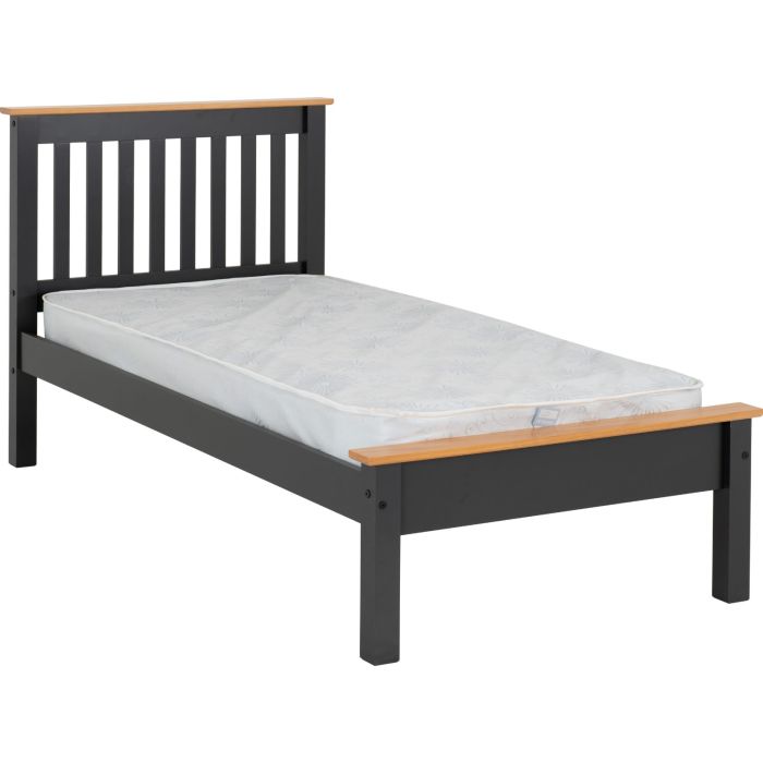 Monaco 3ft Single Bed Low Foot End - Grey Oak Effect