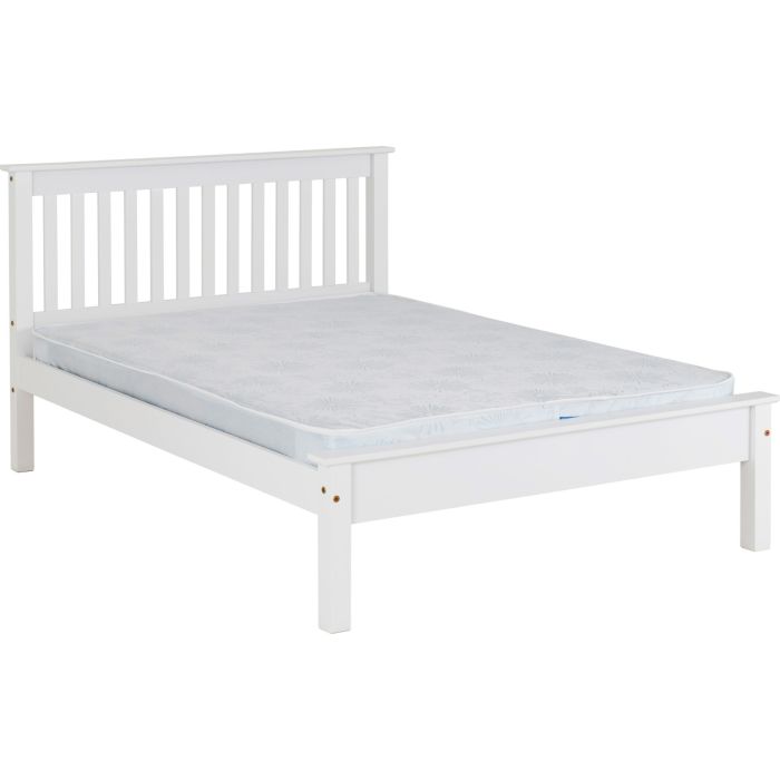 Monaco 5ft Kingsize Bed Low Foot End - White