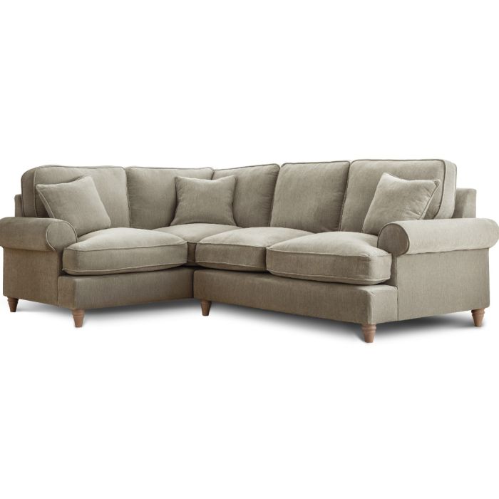Corner Sofa - RAYONG Fabric 4 Seater Right Hand Facing - Putty