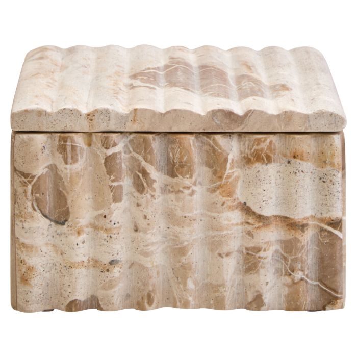 FRAYMONT Decorative Square Chocolate Marble Box - Brown